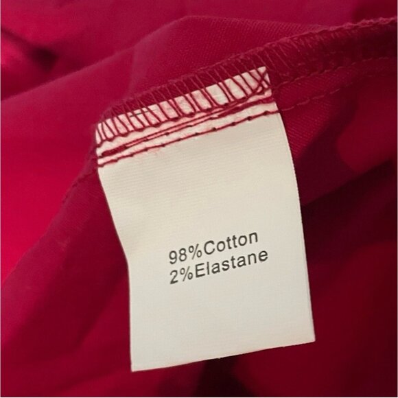 Plus Size Red Cotton Dress Cap Sleeve Casual Comfy Flowy Picnic Lounge 2XL - Picture 4 of 5